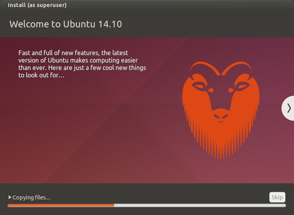 La classica interfaccia di installazione di Ubuntu