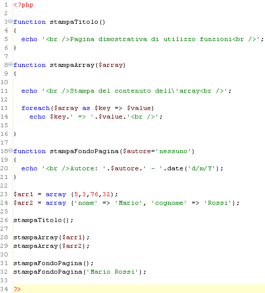 Corso PHP - Funzioni