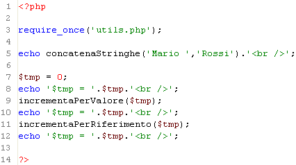 Corso PHP - Funzioni - funzioni2.php