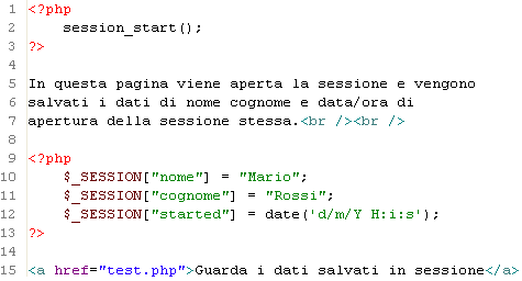 Corso PHP - Sessioni - sessioni1